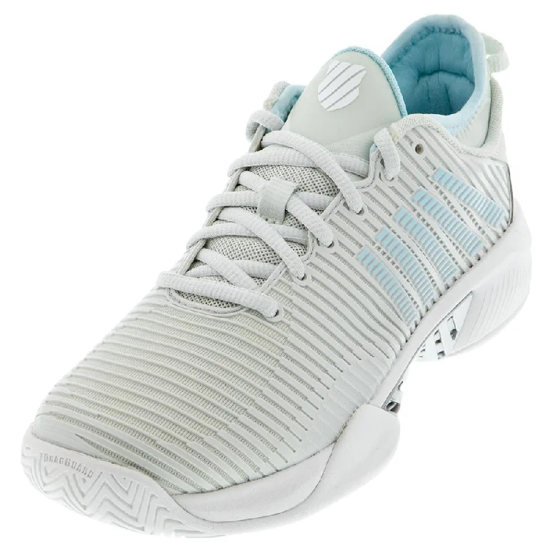 women's firm trail sandals-Women's Hypercourt Supreme Tennis Shoes Barely Blue and White