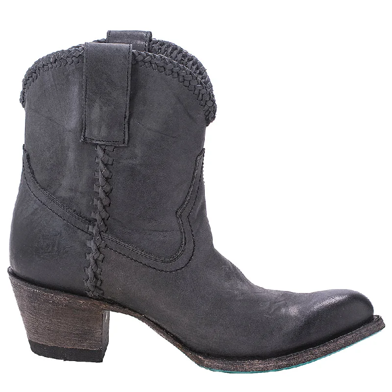 women's comfy snow heels-Plain Jane Round Toe Cowboy Booties