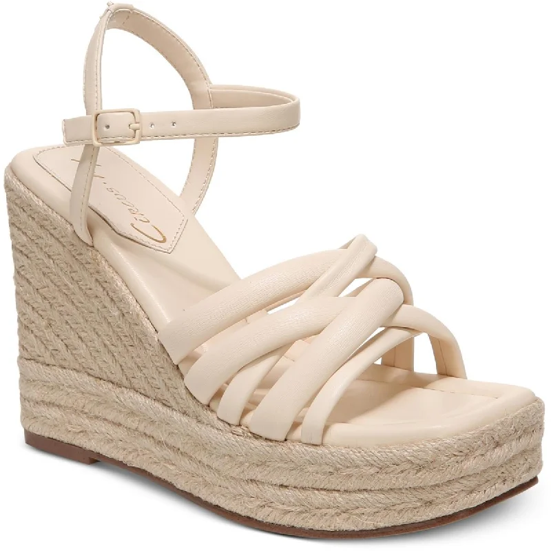 women's cotton-lined slippers-Circus by Sam Edelman Womens IRENE Comfort Insole Espadrille Wedge Sandals