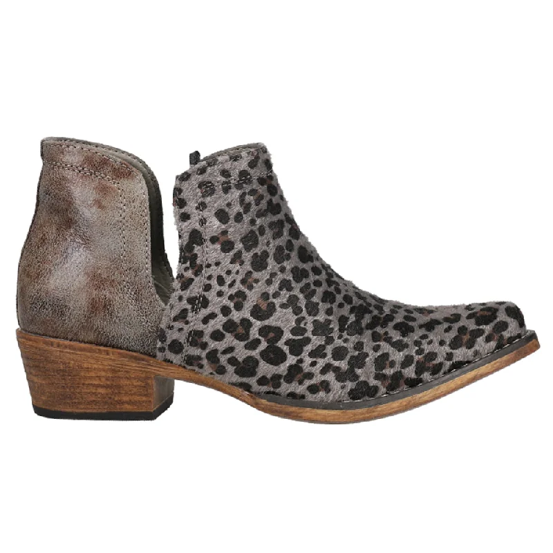 women's plush office sneakers-Ava Leopard Snip Toe Cowboy Booties