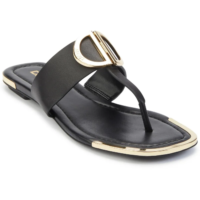 women's sleek winter sandals-DKNY Womens HALCOTT Slide Sandals