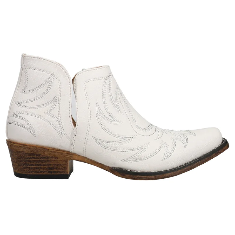 women's zebra print heels-Ava Embroidered Snip Toe Cowboy Booties