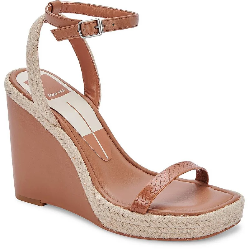 women's onyx chunky sandals-Dolce Vita Womens Aurora Ankle Strap Espadrille Wedge Sandals