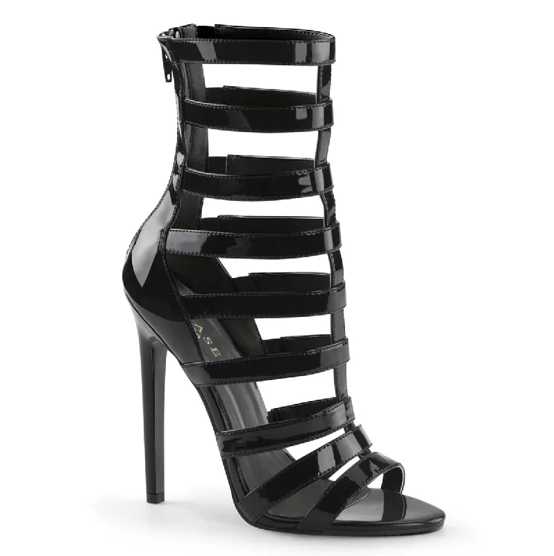 women's rocker combat flats-SEXY-52 Black Gladiator High Heels