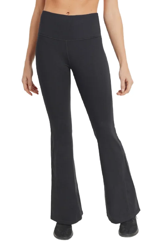 women’s ribbed pullovers-Mono B Lycra-Blend High-Waisted Flare Leggings APH8002 and Plus