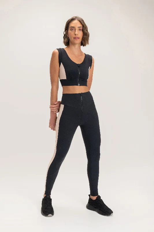 ladies tie-shoulder tanks-Active Zip Leggings