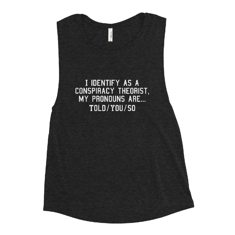 ladies tie-shoulder blouses-I Identify As... Tank - Women's