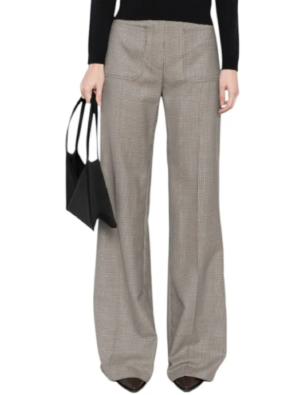 women’s tailored chinos-Christophe Pants In Brown Houndstooth