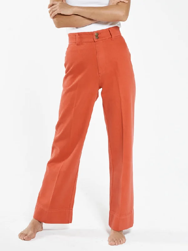 women’s kickboxing tops-Belle Full Length Chino - Cadmium