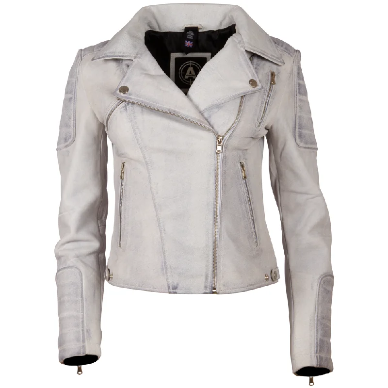 ladies taffeta vests-K014 Women's Jacket - Dirty White