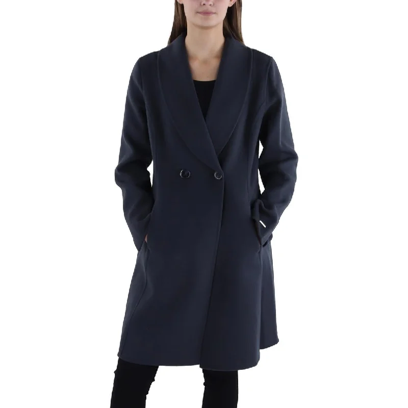 women’s windproof vests-Tahari Womens Wool Blend Surplice Wrap Coat