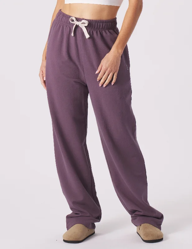 female wool vests-Straight Leg Sweatpant: Berry Wine