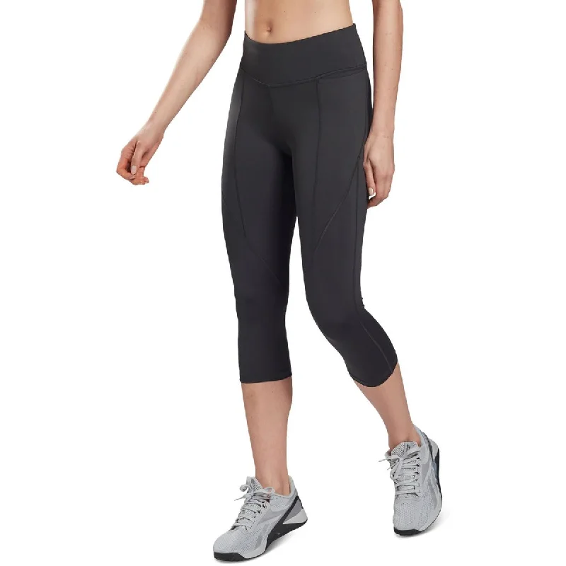 women’s aerobics blouses-Reebok Womens Plus Capri Work Out Leggings