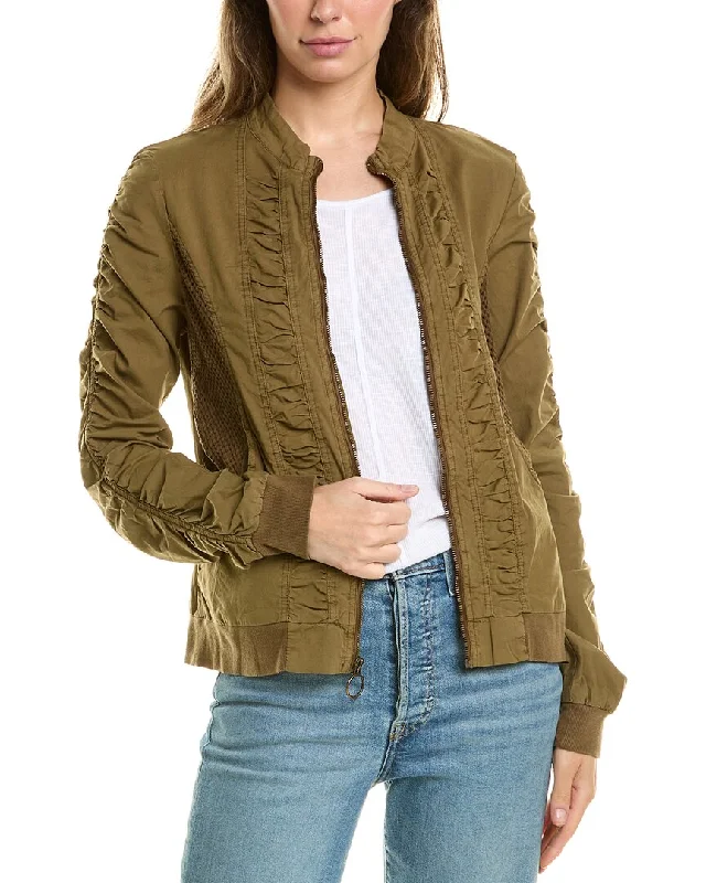 women’s draped sweaters-XCVI Wearables Orrick Bomber Jacket