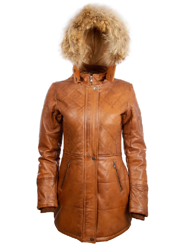 female ruffled mini skirts-N5SQ Women's Trench Fur Hood Coat - Timber