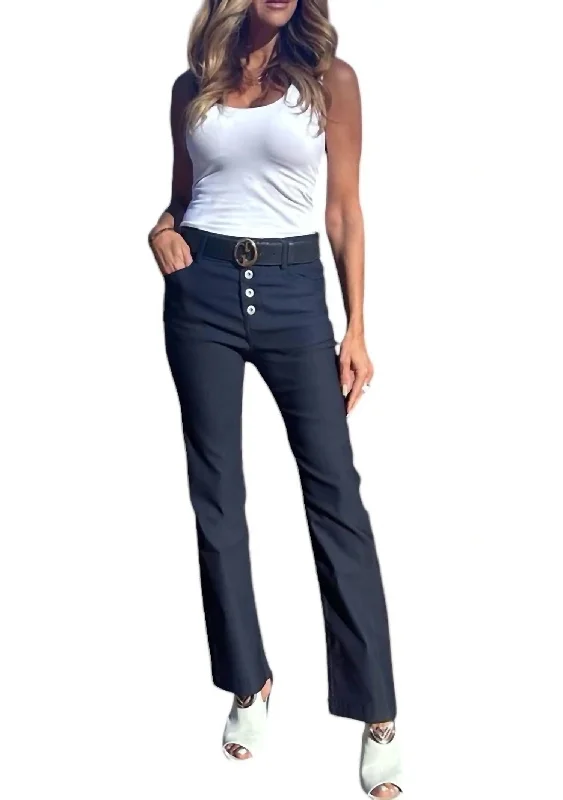 female satin-trim tops-Nora Pants In Navy