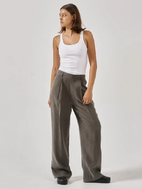 female velvet-trim tops-Artisan Cupro Pant - Truffle