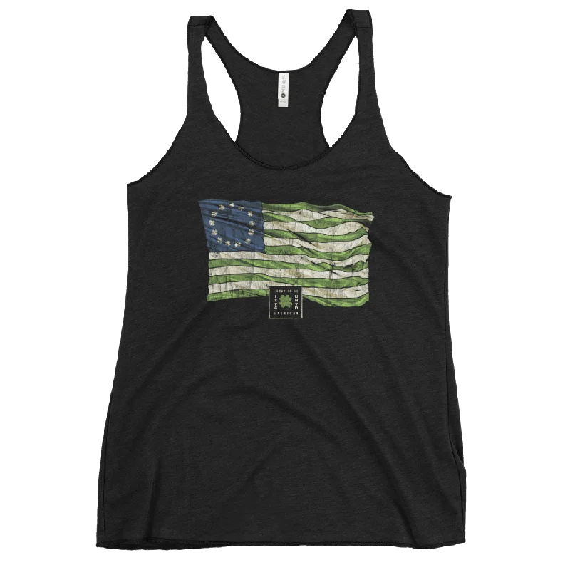 female velvet-trim tops-St. Paddy's Betsy Ross Flag - Women's Tank