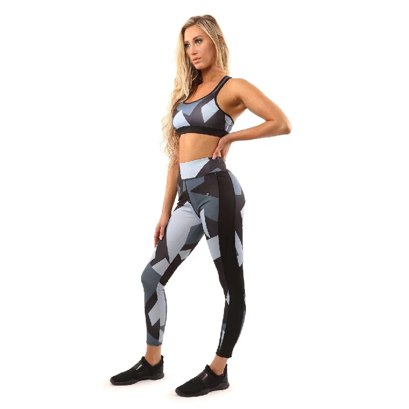 ladies gabardine vests-Bondi Set Leggings And Sports Bra Black/Grey