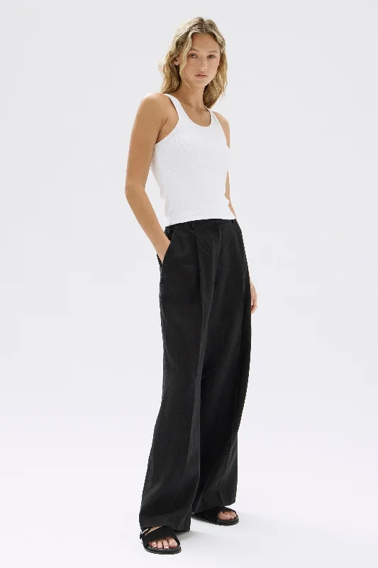 ladies tie-shoulder tops-Aria Linen Pant