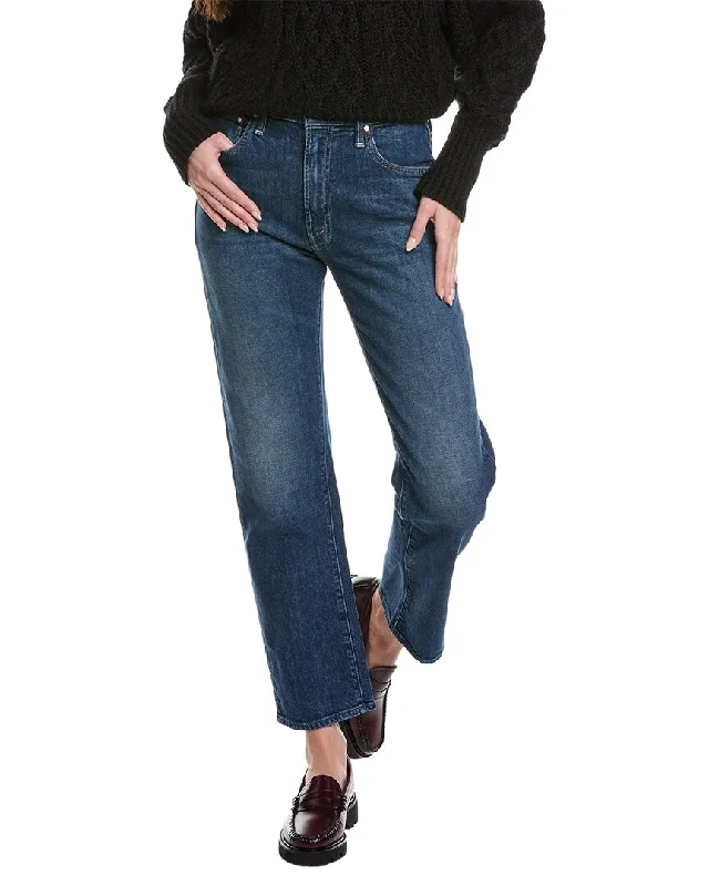 ladies taffeta bombers-MOTHER The Ditcher Zip Hover Cannonball Straight Leg Jean