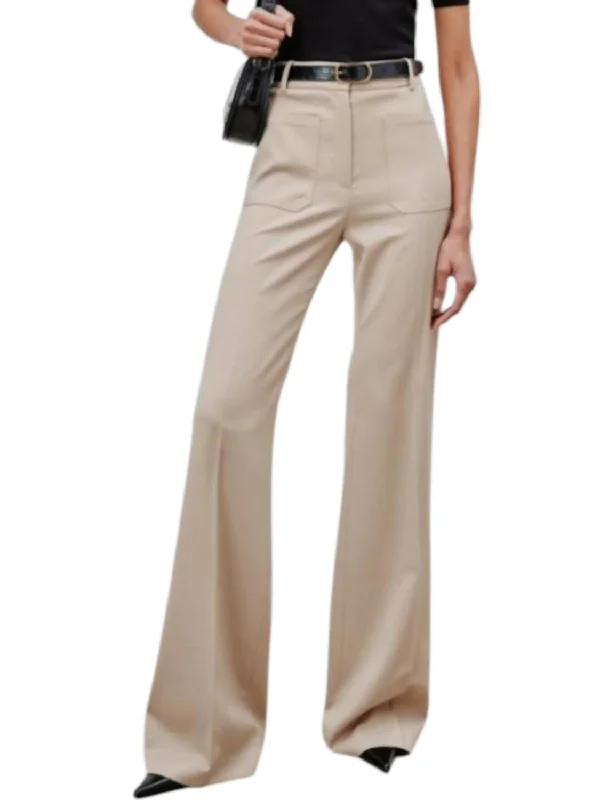 female velvet-trim tops-Christophe Pants In Roosevelt Khaki