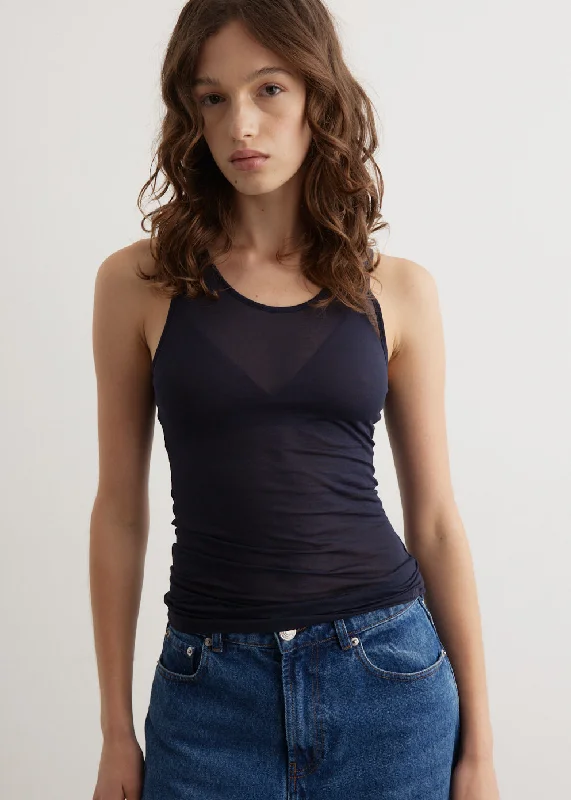 female lakeside tops-Low Cut Fluid Tanktop