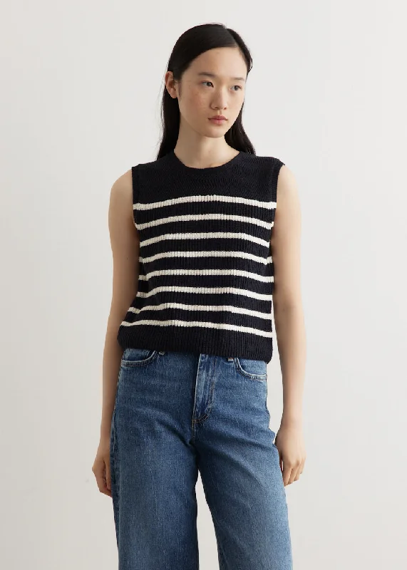 women’s soft sweaters-Jen Stripe Tank