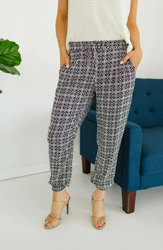 women’s tartan tops-Claire Jogger Pants In Black