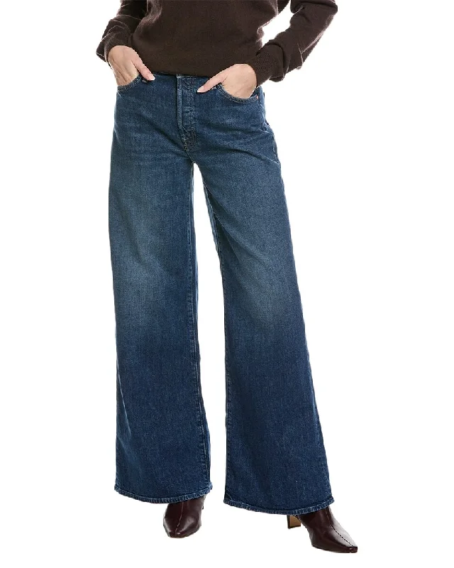 women’s plush sweaters-MOTHER The Ditcher Roller Sneak Cannonball Wide Leg Jean