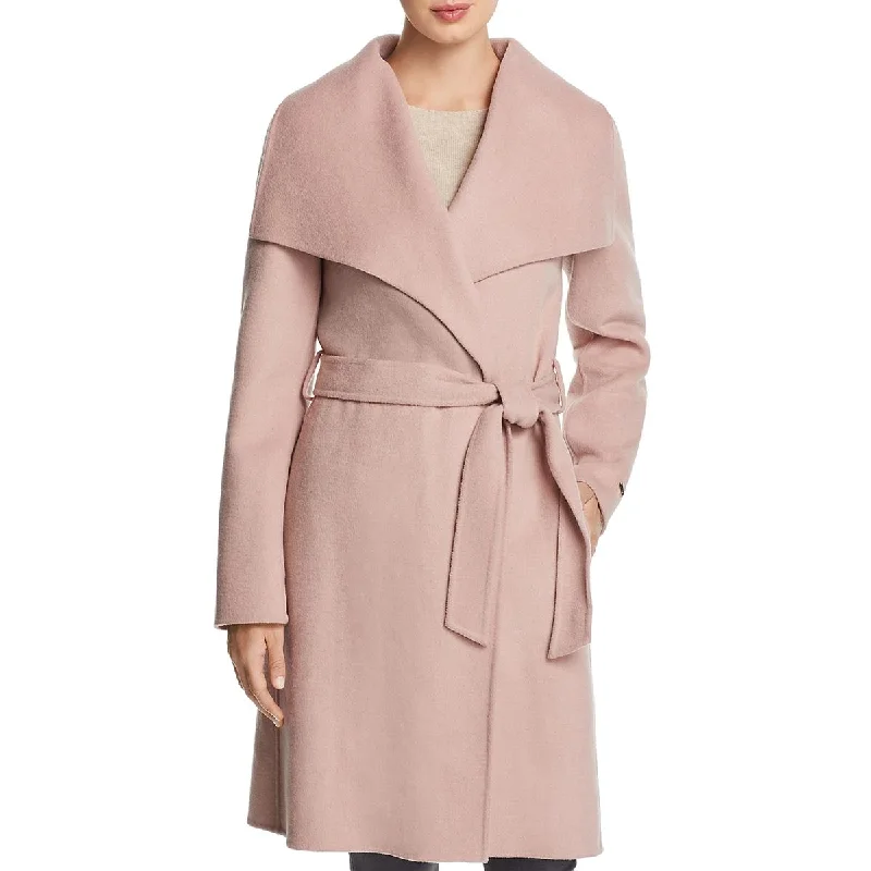 female canvas jackets-Tahari Ellie Women's Handmade Double Face Warm Wool Wrap Coat