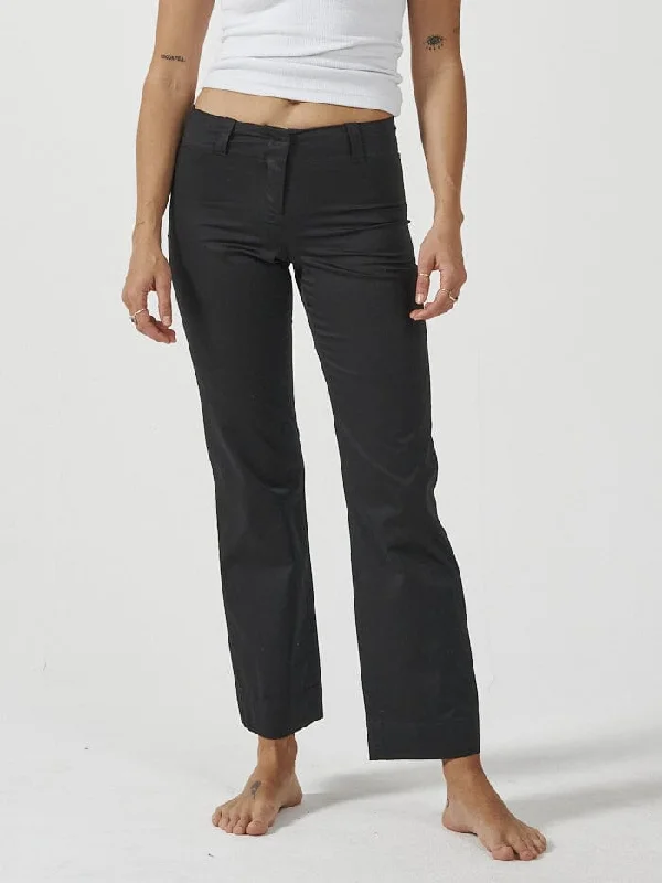 female satin-overlay tops-Brit Pant - Black