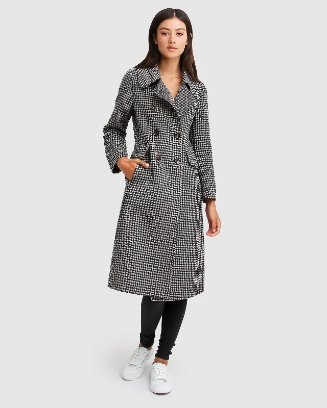 ladies elegant jumpsuits-Save My Love Wool Coat - Black & White Check