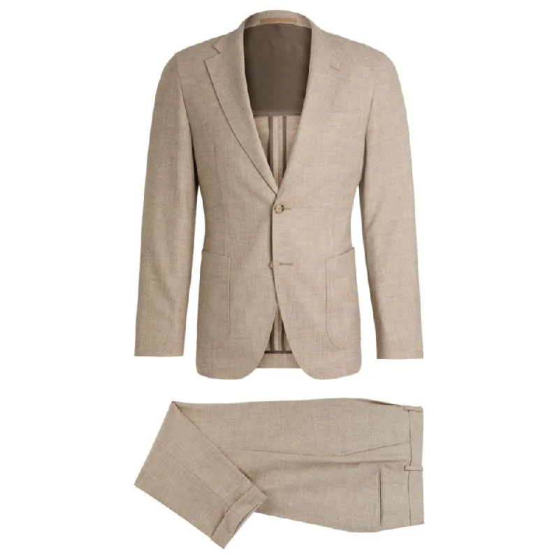 women’s faded-wash denim-Slim-fit suit in wool and bison hair