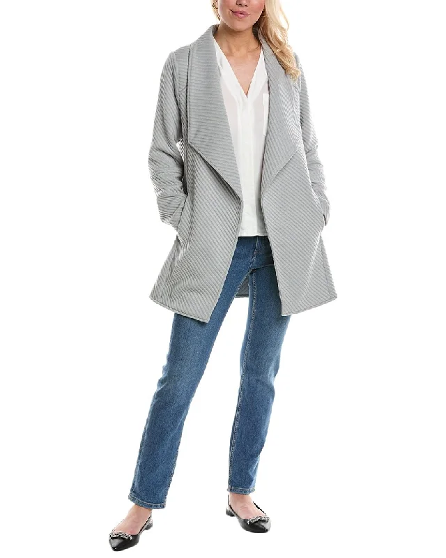 female lakeside tops-Sam Edelman Ribbed Draped Front Jacket