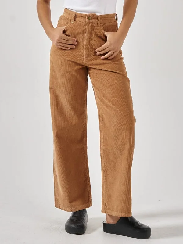 ladies raffia sandals-Holly Cord Pant - Faded Tobacco