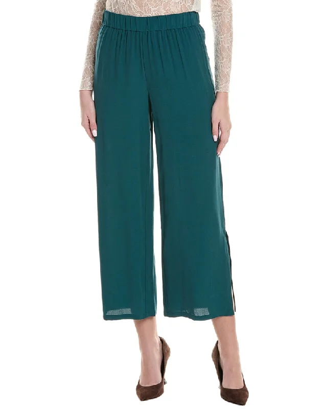 ladies chic outfits-EILEEN FISHER Silk Straight Ankle Pant