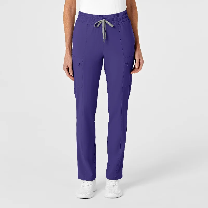 women’s scalloped tops-RENEW Women's High Waist Slim Leg Scrub Pant - Grape