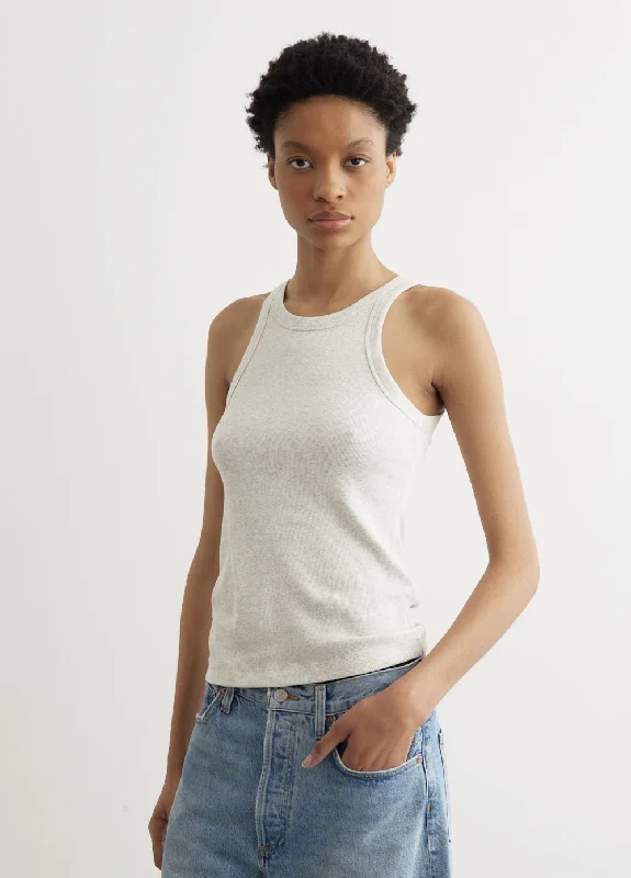 female canvas bombers-Curved Rib Tank