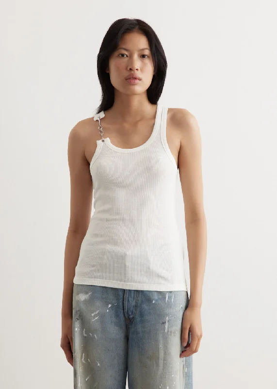 ladies shirred blouses-Emetal Tank Top