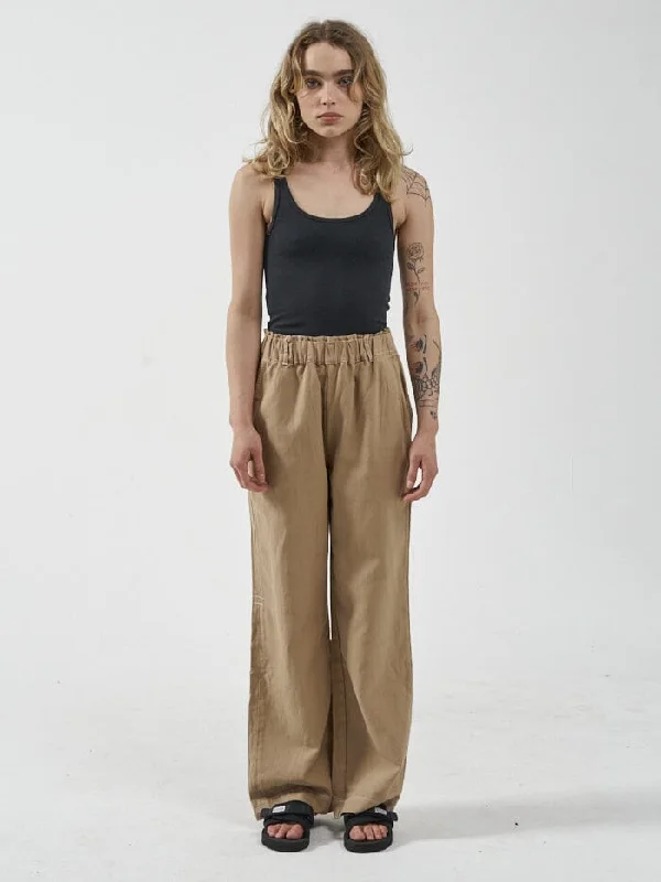 ladies woven flats-Intuition Pant - Faded Khaki