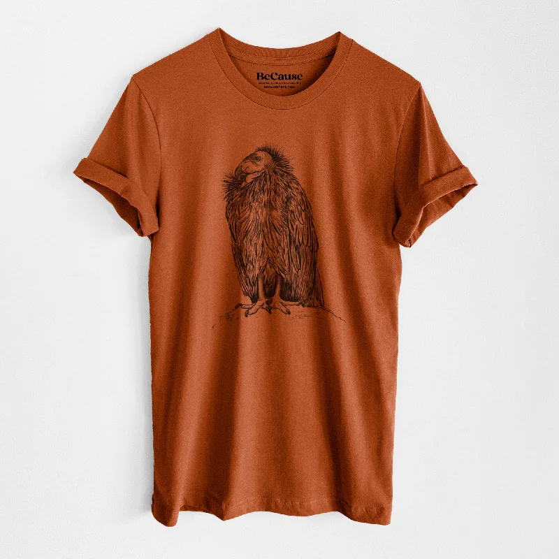 female gathered midi dresses-California Condor - Gymnogyps californianus - Lightweight 100% Cotton Unisex Crewneck