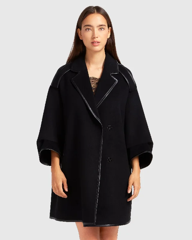 women’s ribbed pullovers-Incomplete Kiss Trimmed Coat