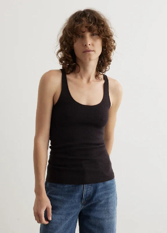 women’s enzyme-wash jeans-Compact Knit Tank