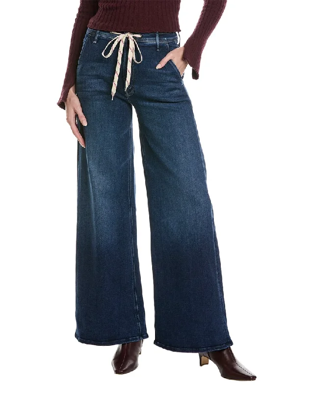 women’s shearling coats-MOTHER Drawn Undercover Prep Sneak High-Rise Mind Games Wide Leg Jean