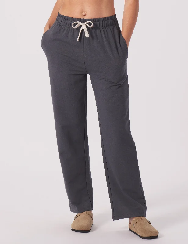 ladies graceful outfits-Straight Leg Sweatpant: Carbon