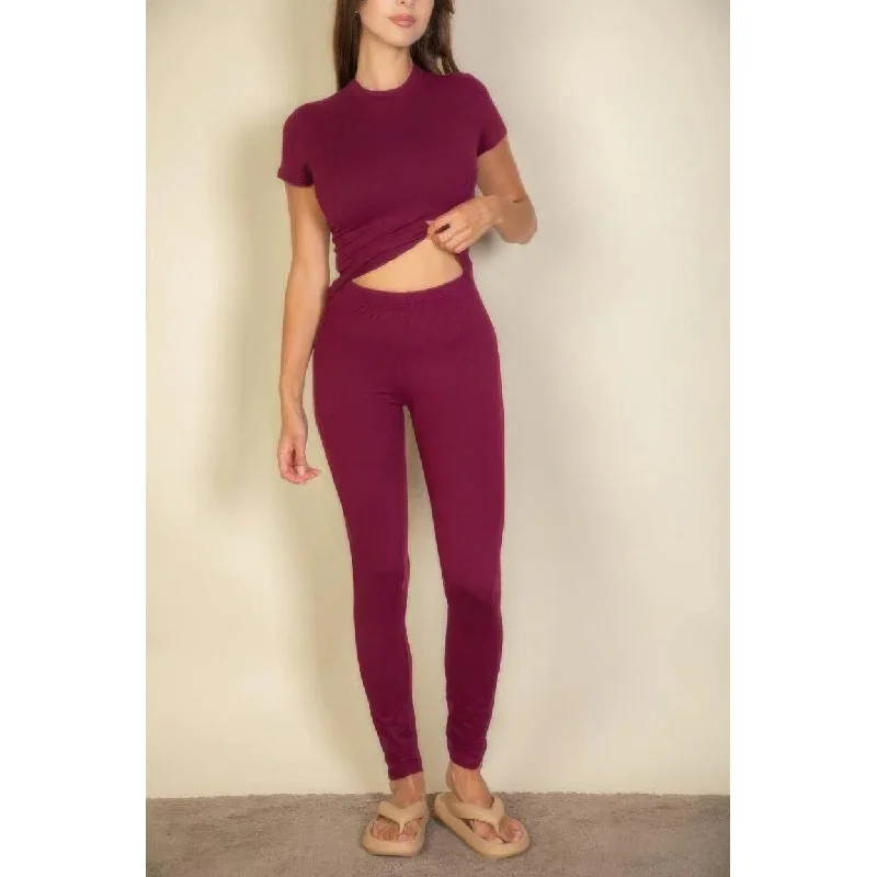 women’s chenille pullovers-Basic Solid Leggings