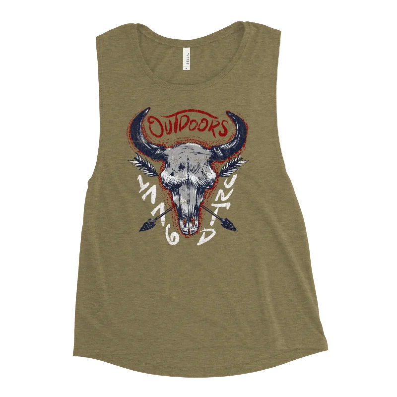 female corduroy vests-The Bison Skull Tank - Women's