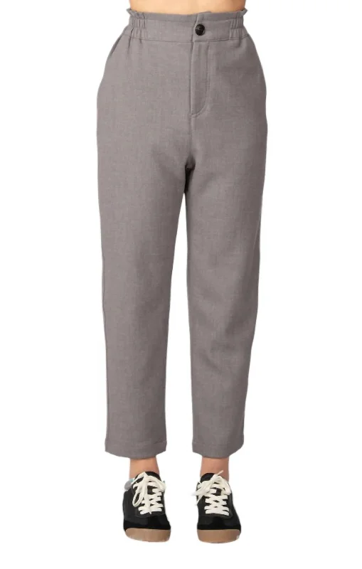 ladies dedication gowns-Elastic Waist Trouser In Grey