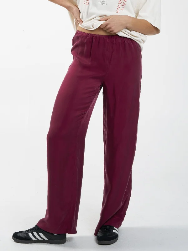 women’s damask skirts-Paloma Pant - Wine